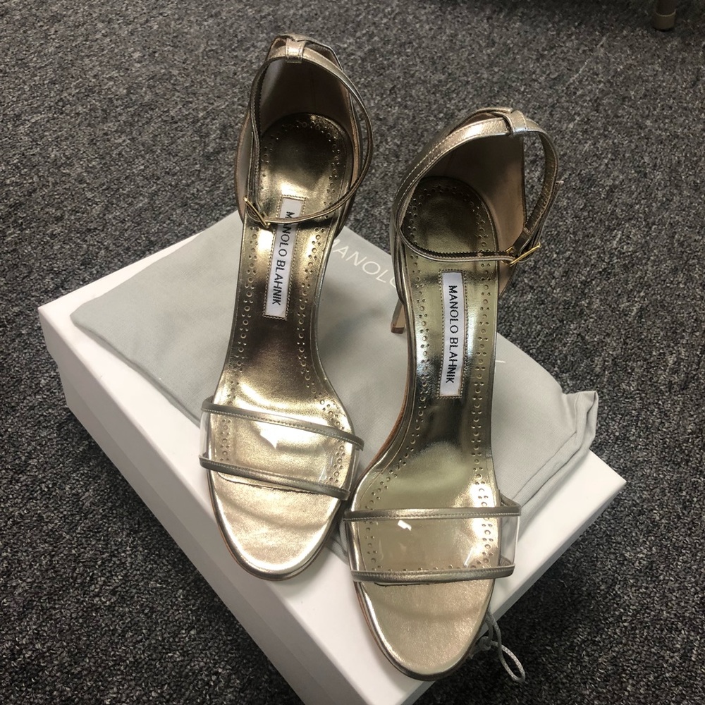Manolo Blahnik Gold Heels